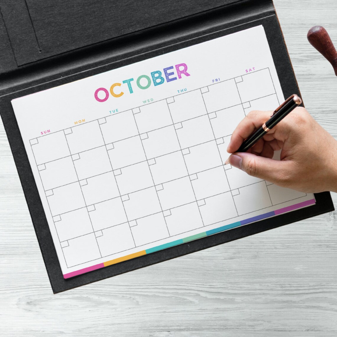 Printable Blank Calendar, Colorful A5 Planner Insert, A4, Half Letter ...