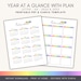Editable Year at A Glance Calendar, Canva Template and Printable ...
