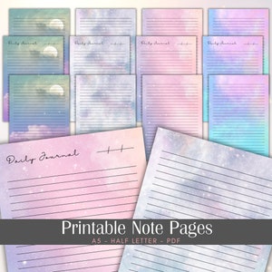 Printable Stationery, Colorful Galaxy Note Paper, A5, Half Letter, PDF ...