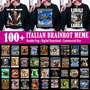 100+ Italienische Brainrot Hommage Png Bündel, Italienische Gehirnrot Shirt Design, Bombardino Crocodilo Png, Tralalero Tralala, Tung Tung Tung Sahur Png