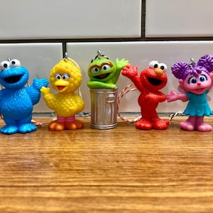 Sesame Street Christmas Ornaments, Keychains & Backpack Clip | 2 inch tall | Sesame Street Figurines | Sesame Street