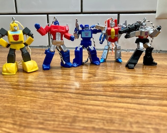 Adornos navideños, llaveros y clip para mochila de Transformers y GI Joe / 2,5 pulgadas de alto / Figura de héroe / Transformers y GI Joe de los años 80