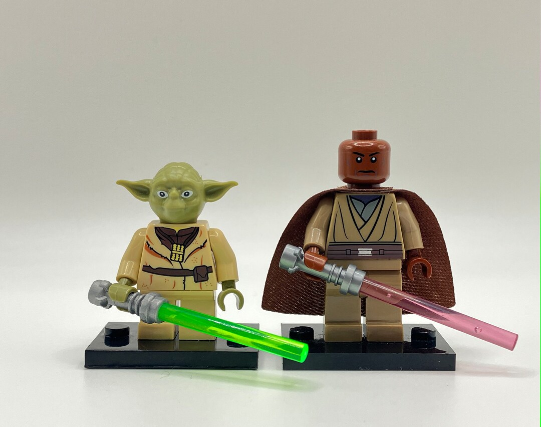 Star Wars Mace Windu and Yoda Jedi Master Minifigures Lot of 2 Etsy