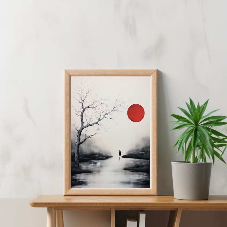Japanese Wall Art Print Japandi Décor Minimalist Wall Art Etsy