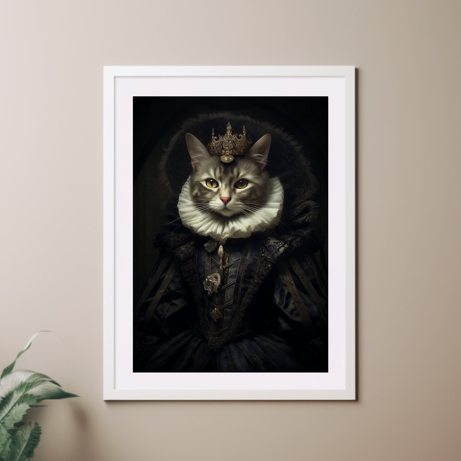 Gothic Cat Art Print Victorian Cat Wall Art Poster Print Etsy