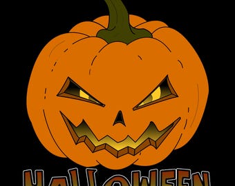 Halloween-pompoen PNG, spookachtige digitale kunst, spookachtig Halloween-decor, afdrukbare muurkunst, T-shirt afbeelding direct downloaden, donkere esthetiek