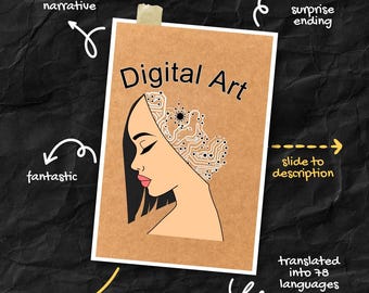 Cyberpunk vrouw digitale kunst portret afdrukbare muurkunst