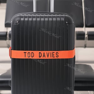 Cinghia per bagaglio personalizzata 180 cm x 5 cm: proteggi la tua valigia con una cintura personalizzata con il tuo nome o testo immagine 2