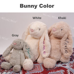 Lapin en peluche personnalisé Cadeau baby shower Lapin de Pâques brodé personnalisé Poupée lapin en peluche pour nouveau-nés et enfants image 6