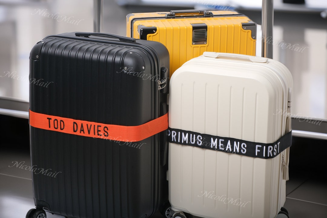 Personalised Luggage Strap With 3-Digit Lock - 180cm Embroidered Name Strap For Suitcase Security & Identification