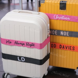 Cinghia per bagaglio personalizzata 180 cm x 5 cm: proteggi la tua valigia con una cintura personalizzata con il tuo nome o testo immagine 1