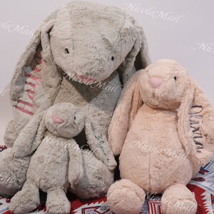 Lapin en peluche personnalisé Cadeau baby shower Lapin de Pâques brodé personnalisé Poupée lapin en peluche pour nouveau-nés et enfants image 5