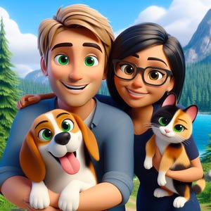 Cadeau portrait de style Pixar 3D Portrait personnalisé Dessin animé Photo de profil Cadeau d'anniversaire Dessin animé sur toile ou fichier numérique, cadeau