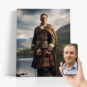 Custom Royal Couple Portrait from Picture, Custom Royal Family Portrait, Birthday gift, Scottish Highlander