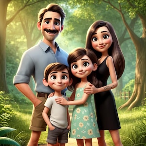 3D Pixar Styled Portrait Gift Custom Portrait Cartoon Profile Picture Birthday Gift Cartoon Canvas or Digital File, Gift