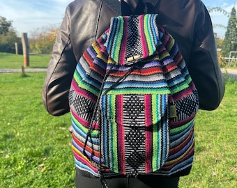 Handmade Mexican Backpack – Colorful Boho Festival Rucksack