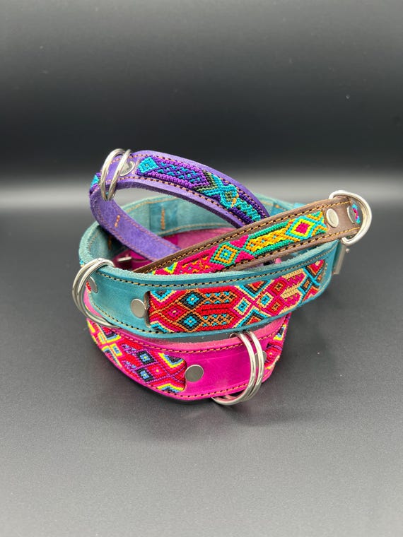 Hundehalsband Bunt mit Muster – Boho Style - Handmade in Mexiko - für große und kleine Hunde