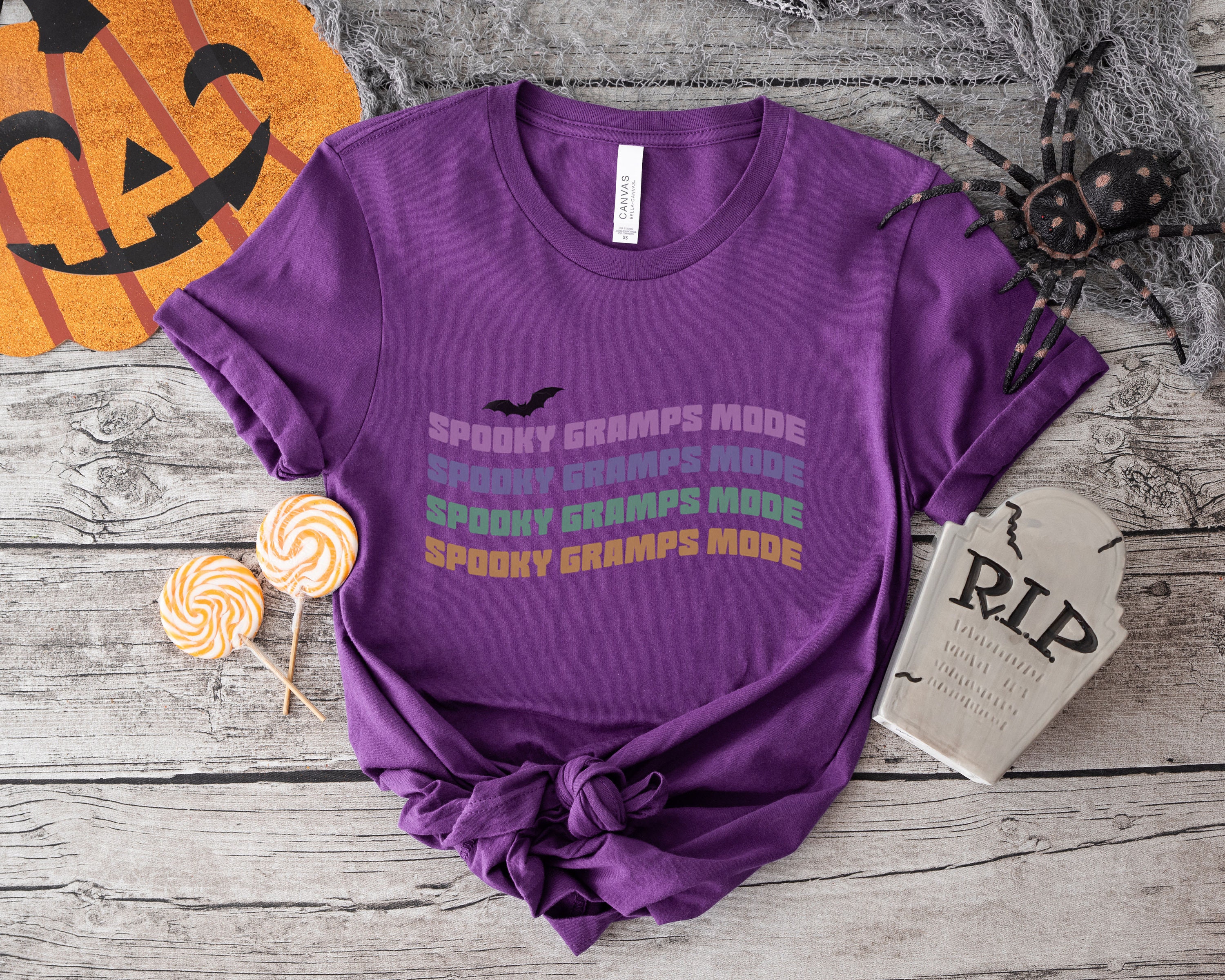 Discover Spooky Gramps Mode T Shirt Halloween Grandpa Retro Waves T Shirt Spooky Matching Shirt Retro Halloween Gramps T-Shirt Halloween Waves Shirt