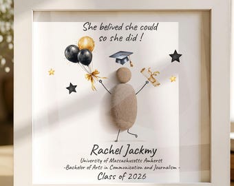 Graduaton Pebble Art,Nature Stone Gift,Graduation Pebble Frame,Class Of 2026,Graduation Gift 2026,Graduation Gift For Daughter,Son,Child,