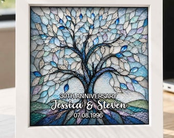 Personalized Year Weeding Anniversary Frame,10th 20th 30th Wedding Anniversary Frame,Gift For Grandparents Keepsake,Husband Anniversary Gift