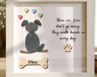 Personalized Pet Memorial Pebble Art Frame,Dog Cat Loss Gift,Pet Bereavement Gift,Pebble Art Poem For Dog Loss,Cat Loss,Pet Lover Gift