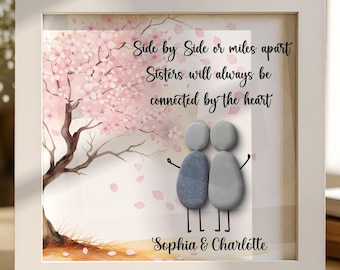Personalized Sister Pebble Art Picture Frame,Gift For Sister,Pebble Art,Sister Birthday Gift,Sister Pebble Picture,Birthday Gift For Sister