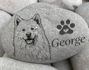 Piedra conmemorativa personalizada para mascotas, lápida grabada con la huella de la pata de un perro o gato, regalo de condolencia para mascotas, recuerdo de piedra de río.