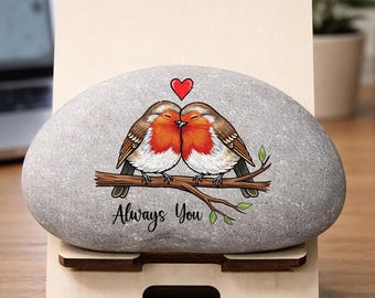 Piedra de papel con forma de pingüino para aniversario de bodas para parejas, primer aniversario de bodas para marido y mujer, aniversario de bodas, casados en 2025, primer año de boda