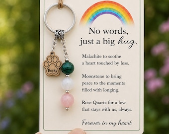 Personalized Pet Memorial Keyring Crystal Gift,Pet Sympathy Gift,Rainbow Bride Keepsake,Dog Cat Lover Gift,Dog Passing Away,