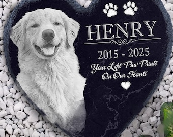 Custom Photo Pet Memorial Stone,Dog Cat Memorial Grave Marker,Pet Cemetery Marker With Photo,Pet Loss Gift,Memorial Beloved,Pet Keepsake