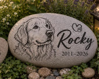 Personalized Pet Memorial Stone ,River Rock Memorial, Pet photo Keepsake, Rainbow Bridge, Sympathy Grave for Loss of Dog Cat,Pet Lovers gift