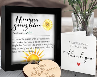 Human Sunshine Wooden Frame: Appreciation Gift for Coworker, Friend