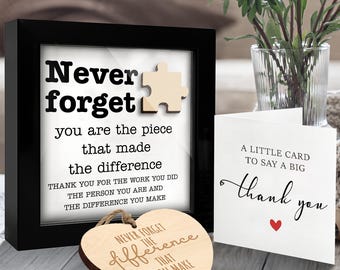 Retirement Frame Gift: Wooden Puzzle Piece, Goodbye Boss