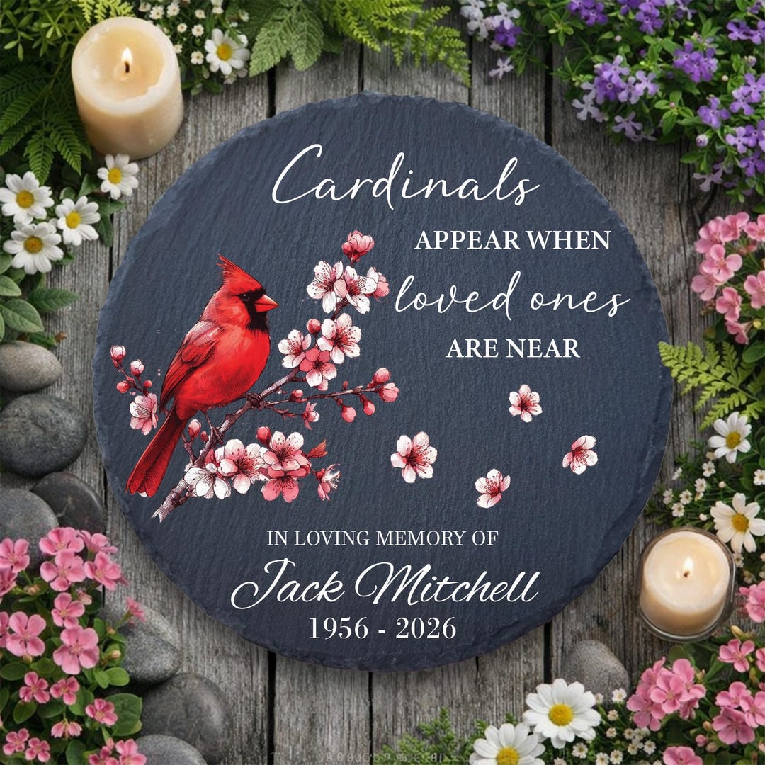 Cardinal Memory Garden Stone,cardinal Appear Memorial,sympathy Gift ...