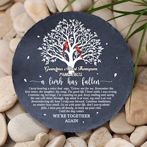 Personalized Memorial Stone With Cardinal,A limb Has Fallen Cardinal,Memorial Stone Gift For Home Garden,Remembrance Bereavement Stone Gift.