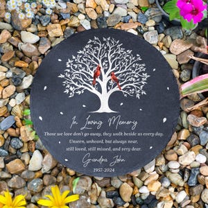 Personalized Memorial Stone With Cardinal,In Loving Memory Stone Gift,Memorial Stone Gift For Home Garden,Remembrance Bereavement Stone Gift