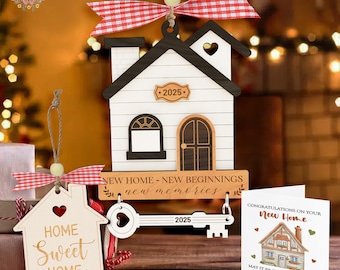 New Home Ornament 2025,New Home New Beginning Ornament,House Ornament,Family Ornament,Housewarming,Realtor Closing Gift,Gift Couple Family
