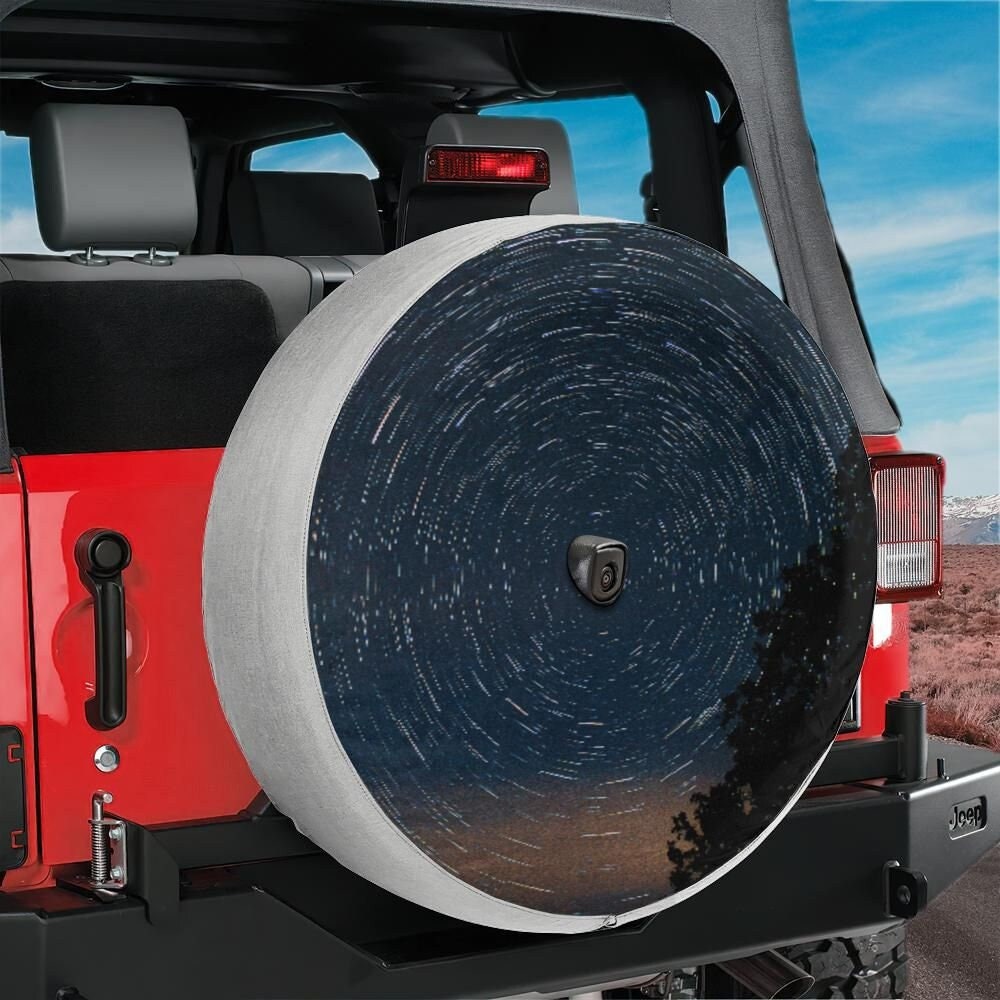 Blue Galaxy Spare Tire Cover Wheel Protectors Universal Dust-Proof Waterproof Fit for Trailer Rv SUV Truck Camper Travel Trailer 14 inch - 1