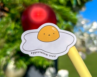 Eggsistential Crisis Egg Sticker