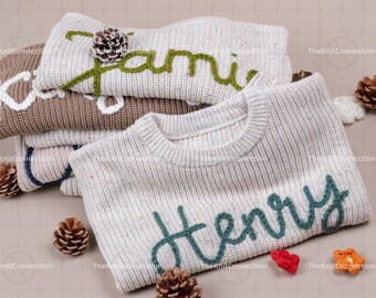 Customized Hand-Embroidered Baby Sweater with Name - Pink Sweater for Baby Girls - Personalized Birthday Gift