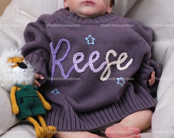 Personalized Baby Sweater: Embroidered Name and Design, Ideal Newborn Girl Coming Home Outfit