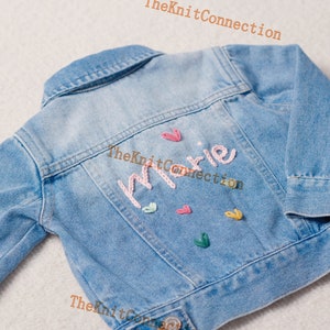 Charming Personalized Denim Jacket for Babies and Toddlers Custom Name Jean Jacket Ideal Gift for Baby Showers or Birthdays image 2