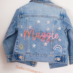 Chaqueta vaquera con nombre personalizado para niños: chaqueta con letras personalizada para niñas o niños, regalo de cumpleaños perfecto