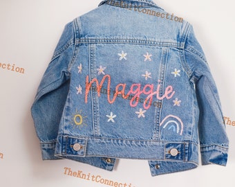 Charming Personalized Denim Jacket for Babies and Toddlers - Custom Name Jean Jacket - Ideal Gift for Baby Showers or Birthdays