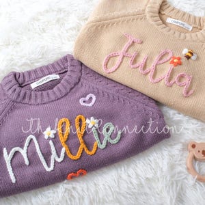 Personalized Baby Knit Sweater, Custom Name Sweater, Embroidered Baby Outfit, Newborn Gift
