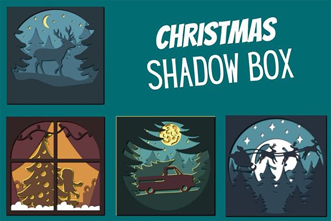 Christmas Layered Shadow Boxsvg Shadow Box Digital Template - Etsy