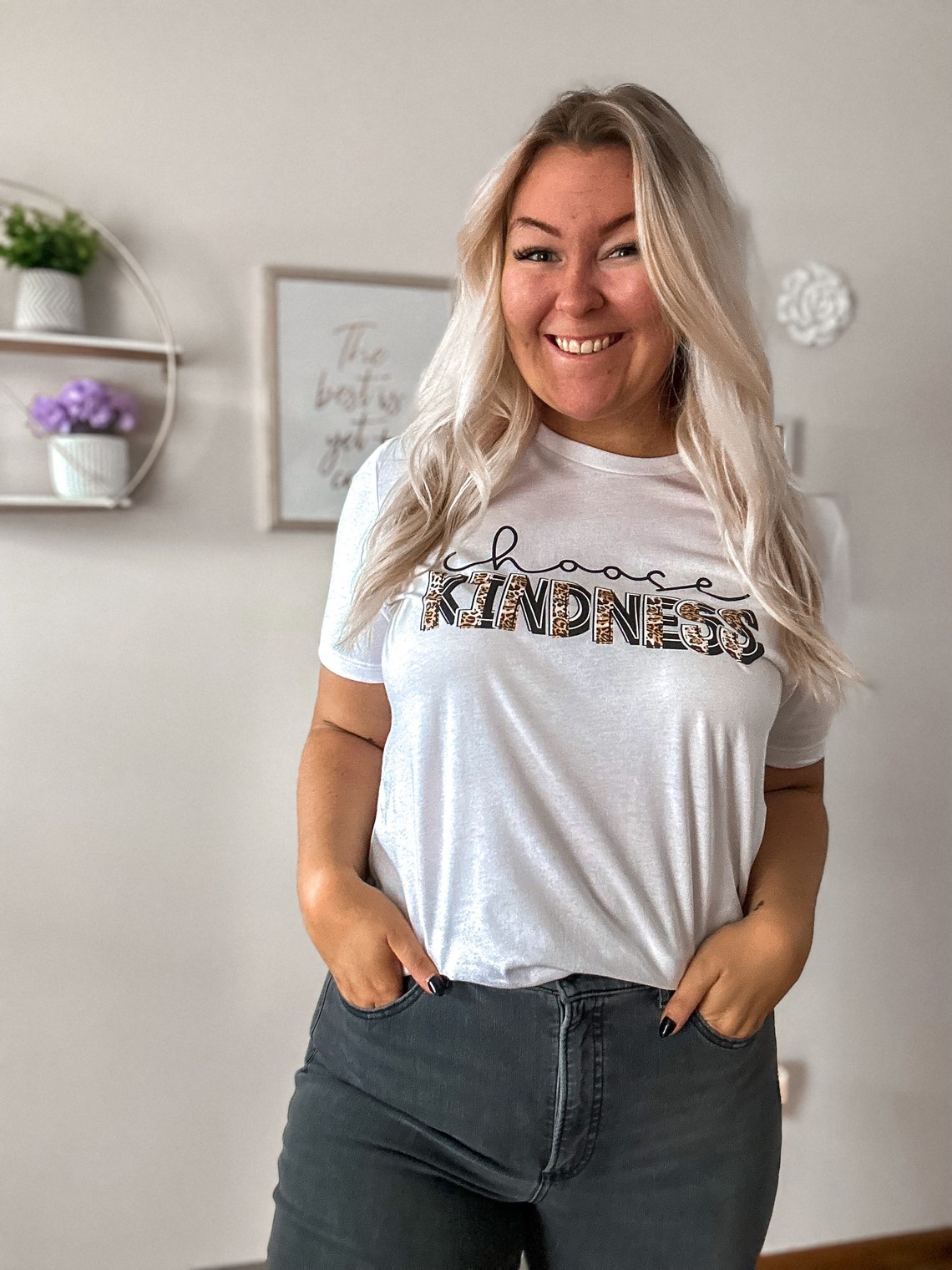 Choose Kindness Leopard Print Women's Graphic Tee - Etsy Canada