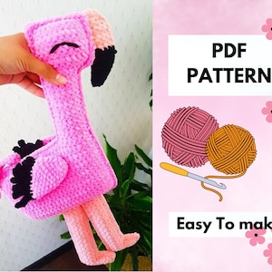 Pink Plush Flamingo Crochet Amigurumi Pattern [English-French]