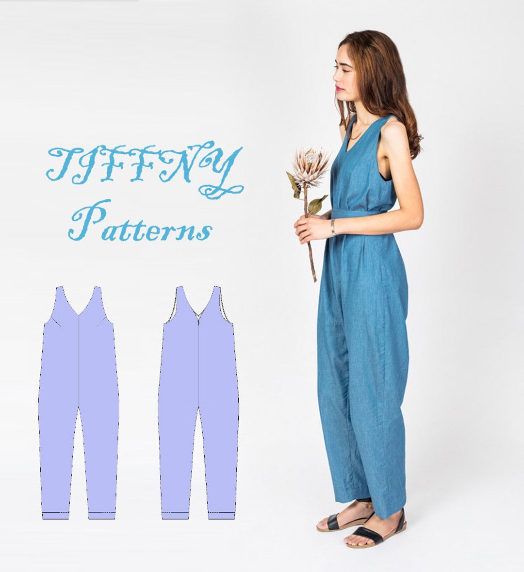 Jumpsuit Dress women Sewing Pattern Digital Sewing Pattern Etsy