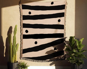 Modern Stripe & Dot Woven Throw Blanket